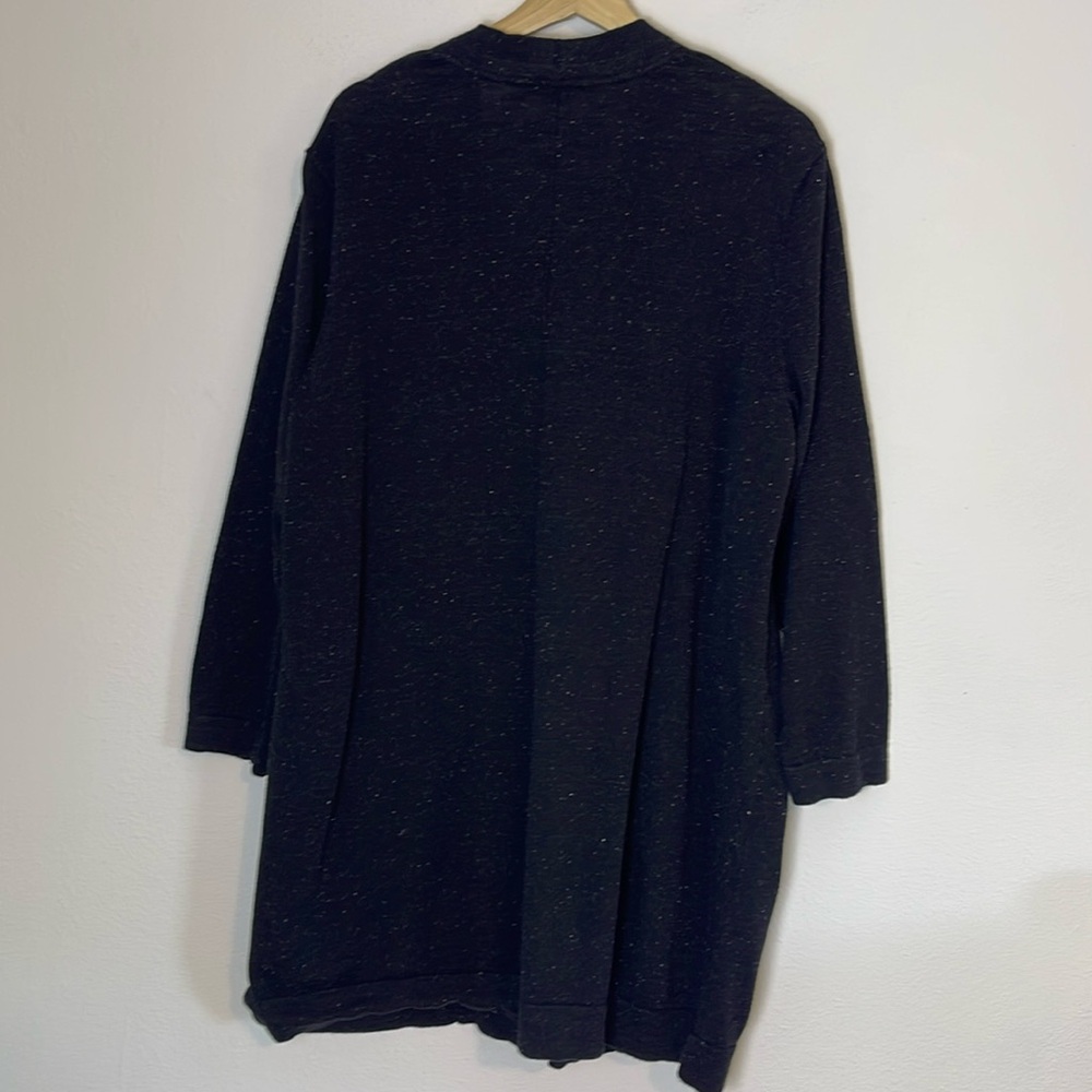 J Jill Cotton linen speckle grandpa long cardigan XL - Picture 6 of 8